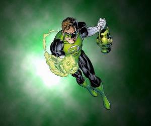 Puzzle Το Green Lantern, η superhero έχει ένα δαχτυλίδι δύναμης που είναι ένα από τα πιο ισχυρά όπλα στο σύμπαν